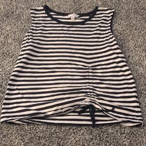 Time and Tru Black and White Striped Tank Top